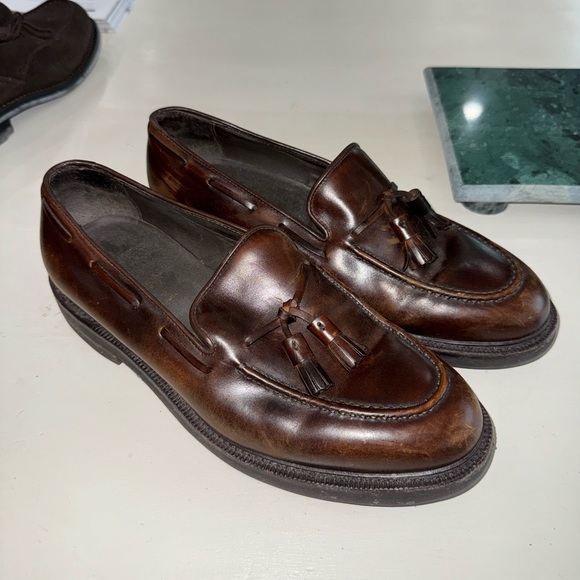 Brunello Cucinelli Goodyear Soft Brown Leather Tasseled Loafers Vibram Sz 7 - Picture 2 of 7